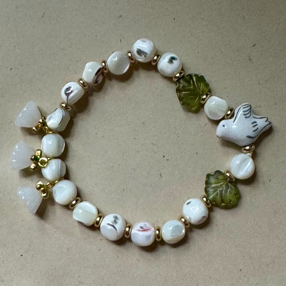 OOAK Handmade Stretch Peace Bracelet size 6.7" S/M